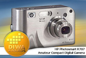 DIWA-Award für Hewlett-Packard Photosmart R707 [Foto: DIWA]