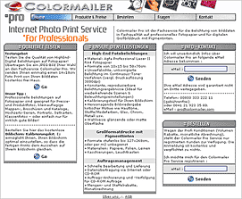 Website Colormailer Pro-Service [Screenshot: MediaNord]