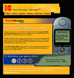 Homepage Kodak PhotoNet mobile [Screenshot: MediaNord]