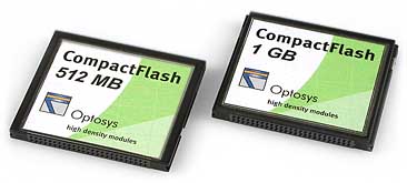 Optosys CompactFlash Speicherkarten 1 GByte und 512 MByte [Foto: MediaNord]