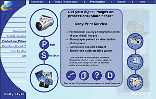 Homepage des Sony Fotobelichtungsservice [Screenshot: MediaNord]
