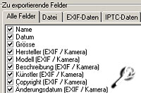 Exifer-Datenexport [Screenshot: PhotoWorld]