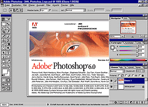 Adobe Photoshop 6.0 Arbeitsoberfläche [Screenshot: MediaNord]