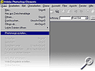Photomerge in Adobe Photoshop Elements 2 starten [Screenshot: MediaNord]
